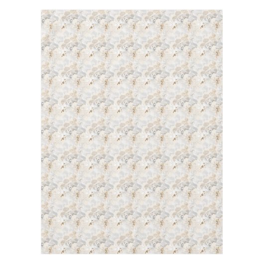Witte orchideeën op een lichte crème  tafelkleed (Voorkant)