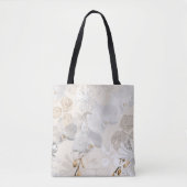 Witte orchideeën op een lichte crème tote bag (Voorkant)