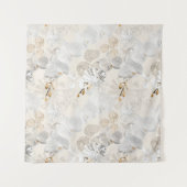 Witte orchideeën op een lichte crème   wandkleed (Voorkant)