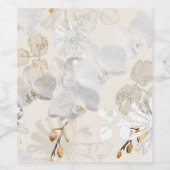 Witte orchideeën op een lichte crème wijn etiket (Enkel label)