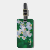 Witte orchideeën op groen bagagelabel (Voorkant verticaal)