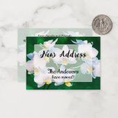 Witte orchideeën op groene aankondiging van nieuw  (Voorkant / Achterkant in situ)