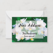 Witte orchideeën op groene aankondiging van nieuw  (Voorkant)