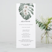 Witte Orchideeën op Monstera Tropische Bruiloft Me Kaart (Staand voorkant)