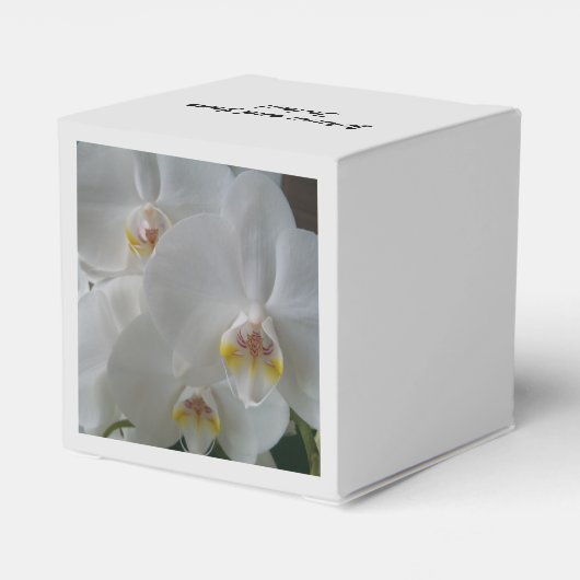 Witte Orchideeën op persoonlijke fornuizen Bedankdoosjes (Achterkant)