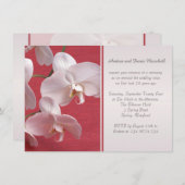 Witte orchideeën op rode bruiloft Vow Renewal Kaart (Voorkant / Achterkant)