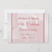 Witte orchideeën op rode bruiloft Vow Renewal Kaart (Achterkant)