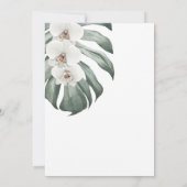 Witte orchideeën op Tropische bruiloft in Monstera Kaart (Achterkant)