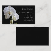 Witte orchideeën op zwarte Florist Visitekaartje (Voorkant / Achterkant)