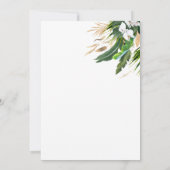 Witte orchideeën palm bladeren gouden ballon verja kaart (Achterkant)