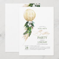 Witte orchideeën palm bladeren gouden ballon verja