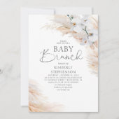 Witte Orchideeën Pampas Grass Brunch Baby shower Kaart (Voorkant)