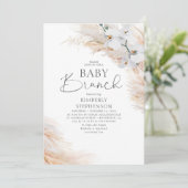 Witte Orchideeën Pampas Grass Brunch Baby shower Kaart (Staand voorkant)