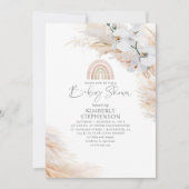 Witte Orchideeën Pampas Grass Rainbow Baby shower Kaart (Voorkant)