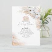 Witte Orchideeën Pampas Grass Rainbow Baby shower Kaart (Staand voorkant)