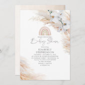 Witte Orchideeën Pampas Grass Rainbow Baby shower Kaart (Voorkant / Achterkant)