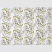Witte Orchideeën Patroon Tissuepapier (Voorkant)