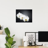 Witte orchideeën poster (Thuiskantoor)