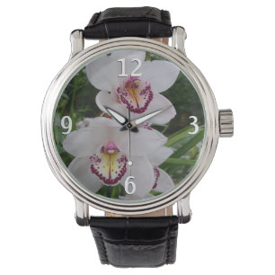 Witte orchideeën prachtige tropische bloemen horloge