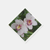 Witte orchideeën prachtige tropische bloemen servet (Hoek)