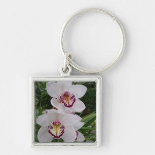 Witte orchideeën prachtige tropische bloemen sleutelhanger