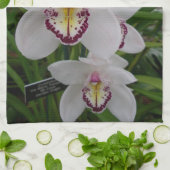 Witte orchideeën prachtige tropische bloemen theedoek (Gevouwen)