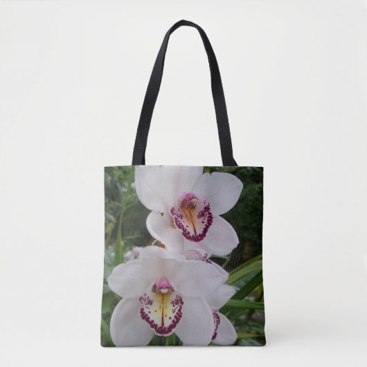 Witte orchideeën prachtige tropische bloemen tote bag (Voorkant)