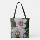 Witte orchideeën prachtige tropische bloemen tote bag (Achterkant)
