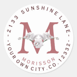 Witte Orchideeën Ronde Adressticker Sticker