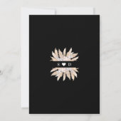 Witte Orchideeën Roze Roos Pampagras Zwarte Bruilo Kaart (Achterkant)