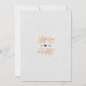 Witte Orchideeën Roze Roos Pampas Gras Gouden Brui Kaart (Achterkant)