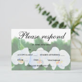 witte orchideeën RSVP kaartje (Staand voorkant)