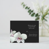 witte orchideeën rsvp kaartje (Staand voorkant)