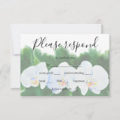 witte orchideeën RSVP kaartje (Voorkant)