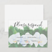 witte orchideeën RSVP kaartje (Voorkant / Achterkant)