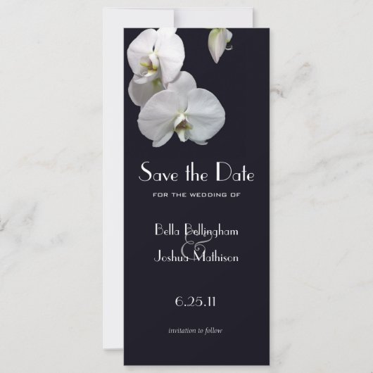 Witte Orchideeën Save the Date Aankondiging (Voorkant)