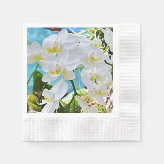 Witte orchideeën servet (Voorkant)