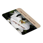 Witte Orchideeën sparen de Datum Flexibel Magnet Magneet (Rechterzijde)