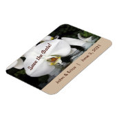 Witte Orchideeën sparen de Datum Flexibel Magnet Magneet (Linkerzijde)