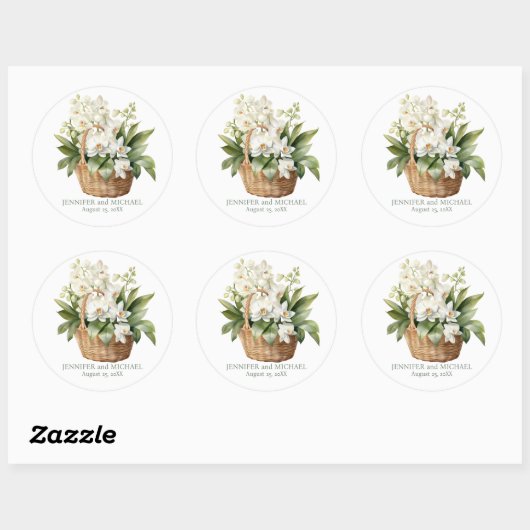 Witte orchideeën Sticker (Vel)