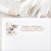 Witte Orchideeën Terracotta Bloem Botanisch Boho Etiket (Insitu)