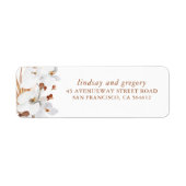 Witte Orchideeën Terracotta Bloemen  Etiket (Voorkant)