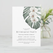 Witte Orchideeën Tropical Paradise Pensioenfeest Kaart (Staand voorkant)