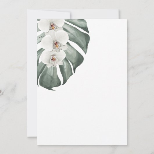 Witte orchideeën Tropisch Paradise Vrijgezellenfee Kaart (Achterkant)