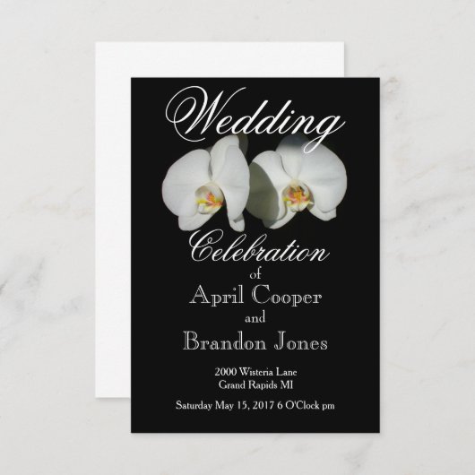 Witte orchideeën tropische bloemen kaart (Voorkant / Achterkant)