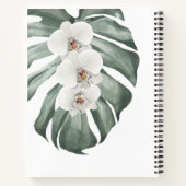 Witte Orchideeën Tropische Bloemen met Jouw naam Notitieboek (Achterkant)