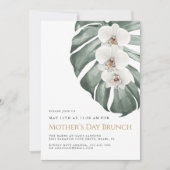 Witte Orchideeën Tropische Bloemen Moederdag Brunc Kaart (Voorkant)