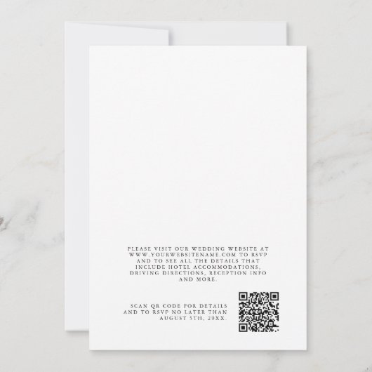 Witte Orchideeën Tropische bruiloft met QR-code Kaart (Achterkant)
