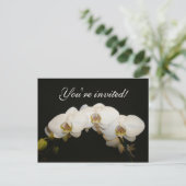 Witte orchideeën uitnodiging briefkaart (Staand voorkant)