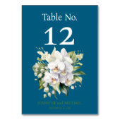 Witte Orchideeën Waterverf Trouwtafel Nummer Kaart (Achterkant)